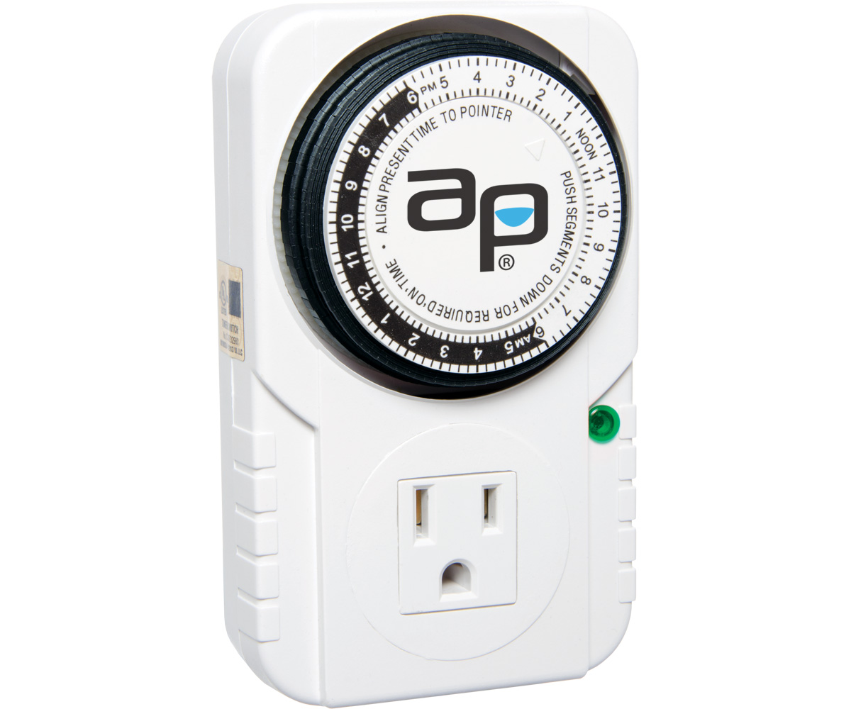 AP Analog Grounded Timer, 1875W, 15A, 15Mins On/Off, 24Hr AP Analog Grounded Timer, 1875W, 15A, 15Mins On/Off, 24Hr