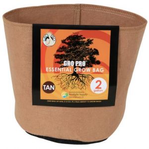 Gro Pro Essential Round Fabric Pot - Tan 2 Gallon (120/Cs)